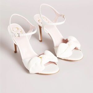 Ted Baker Heevia Moire Satin Bow Heeled Sandals